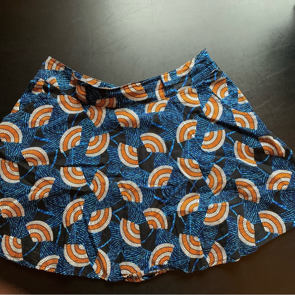Forever 21 Vibrant Blue and Orange Skater Skirt size M.